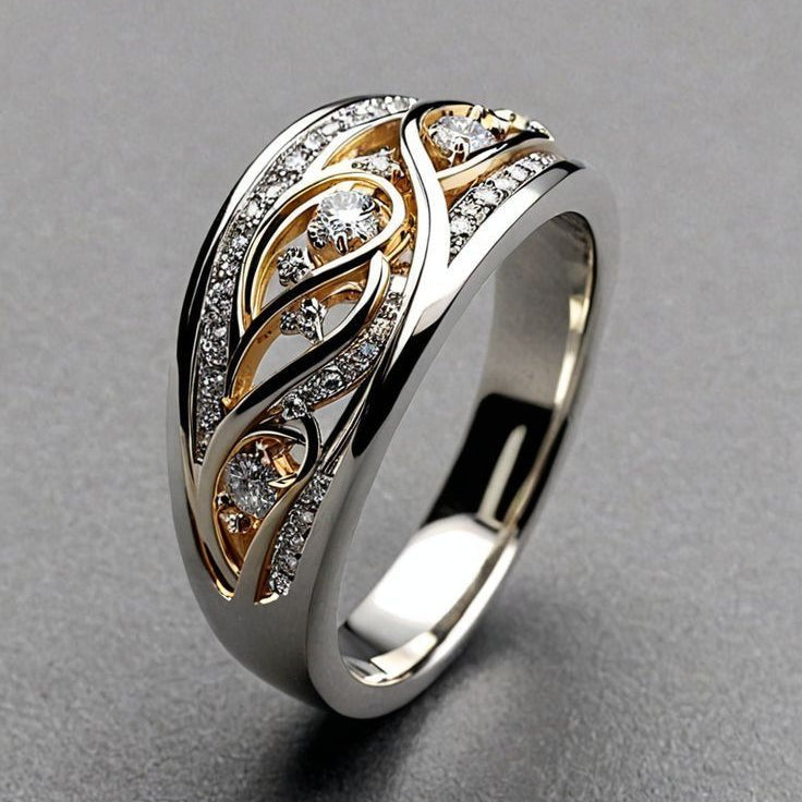 ÉCLAT | Anillo Calado en Oro y Plata