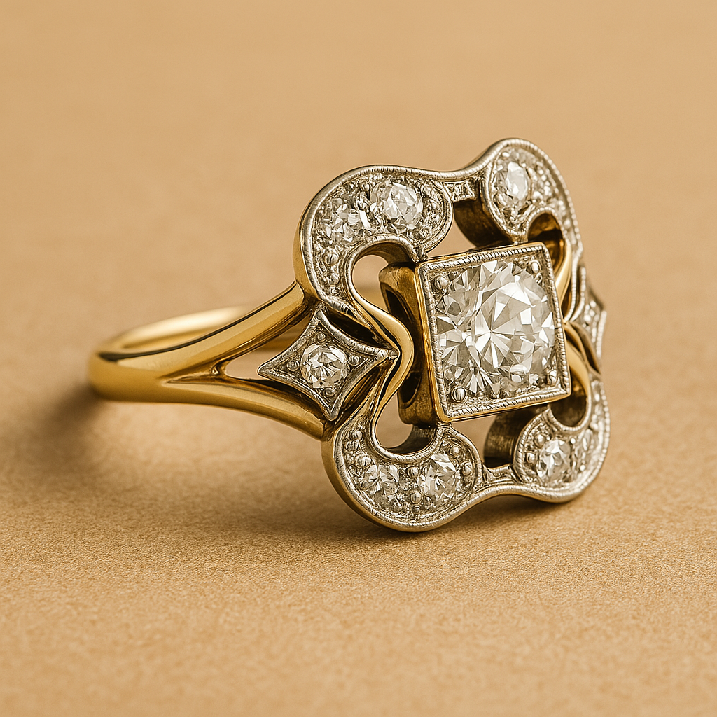 ÉCLAT | Anillo Vintage de Circonia Dorado