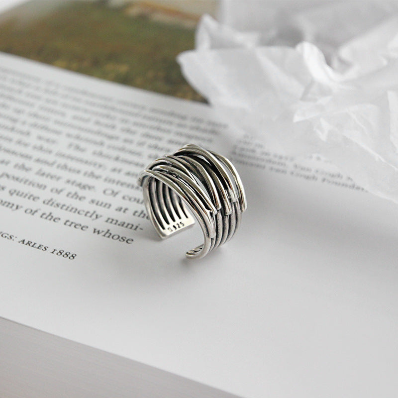 ÉCLAT | Anillo Ajustable de Plata con Capas