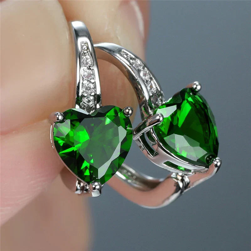 ÉCLAT | Pendientes Corazón Verde Lunar