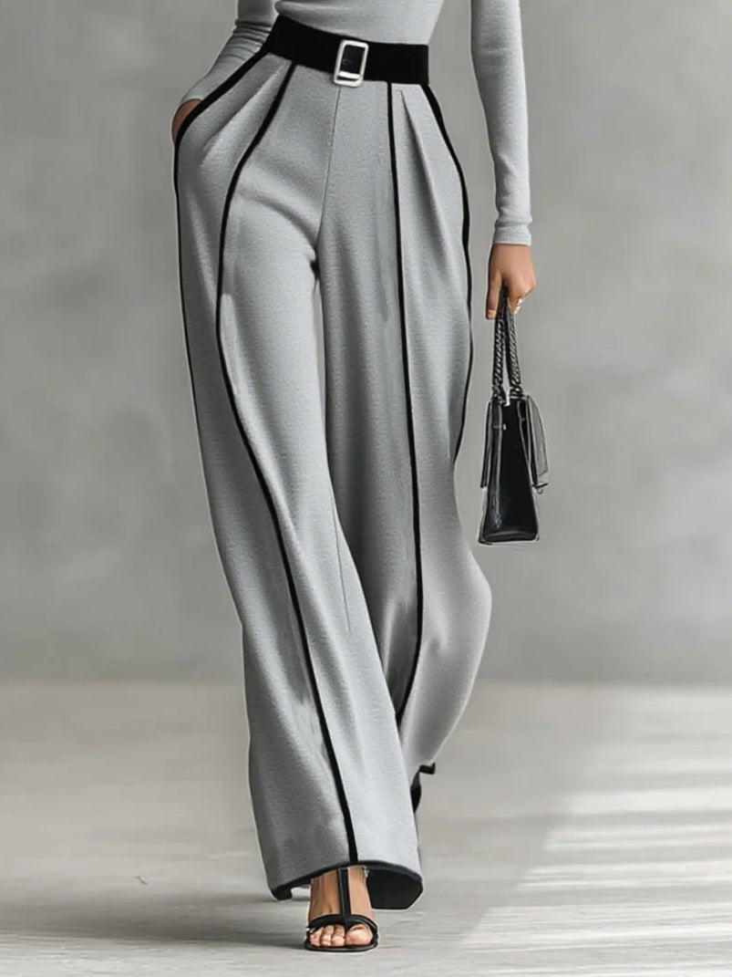 Sabina™ | Conjunto de cuello alto, manga larga y pantalón ancho