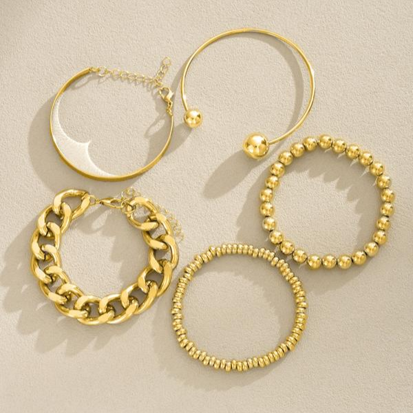 ÉCLAT | Set de 5 Pulseras Gruesas Apilables