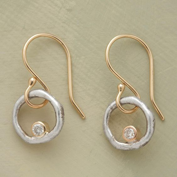 ÉCLAT | Aretes Vintage de Oro y Plata con Zirconia Cúbica