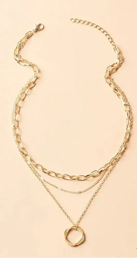 ÉCLAT | Collar Clásico de Oro en Capas con Colgante