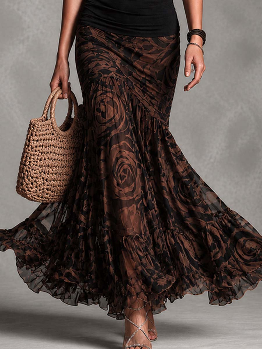 Florencia™ | Conjunto retro de top y falda con efecto sirena