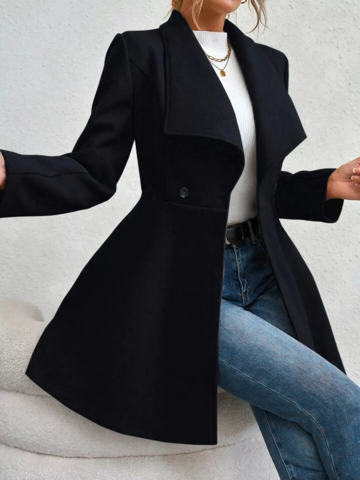 Abrigo largo y elegante para mujer - Evarine