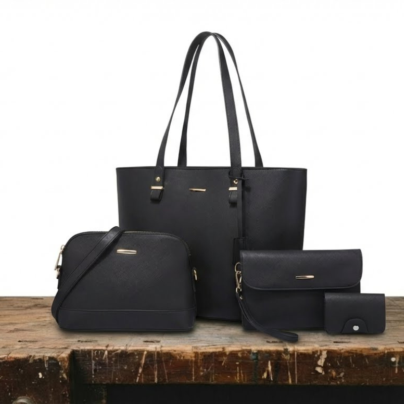 MEZTLI™ – Set Amelia de 4 bolsos de cuero vegano