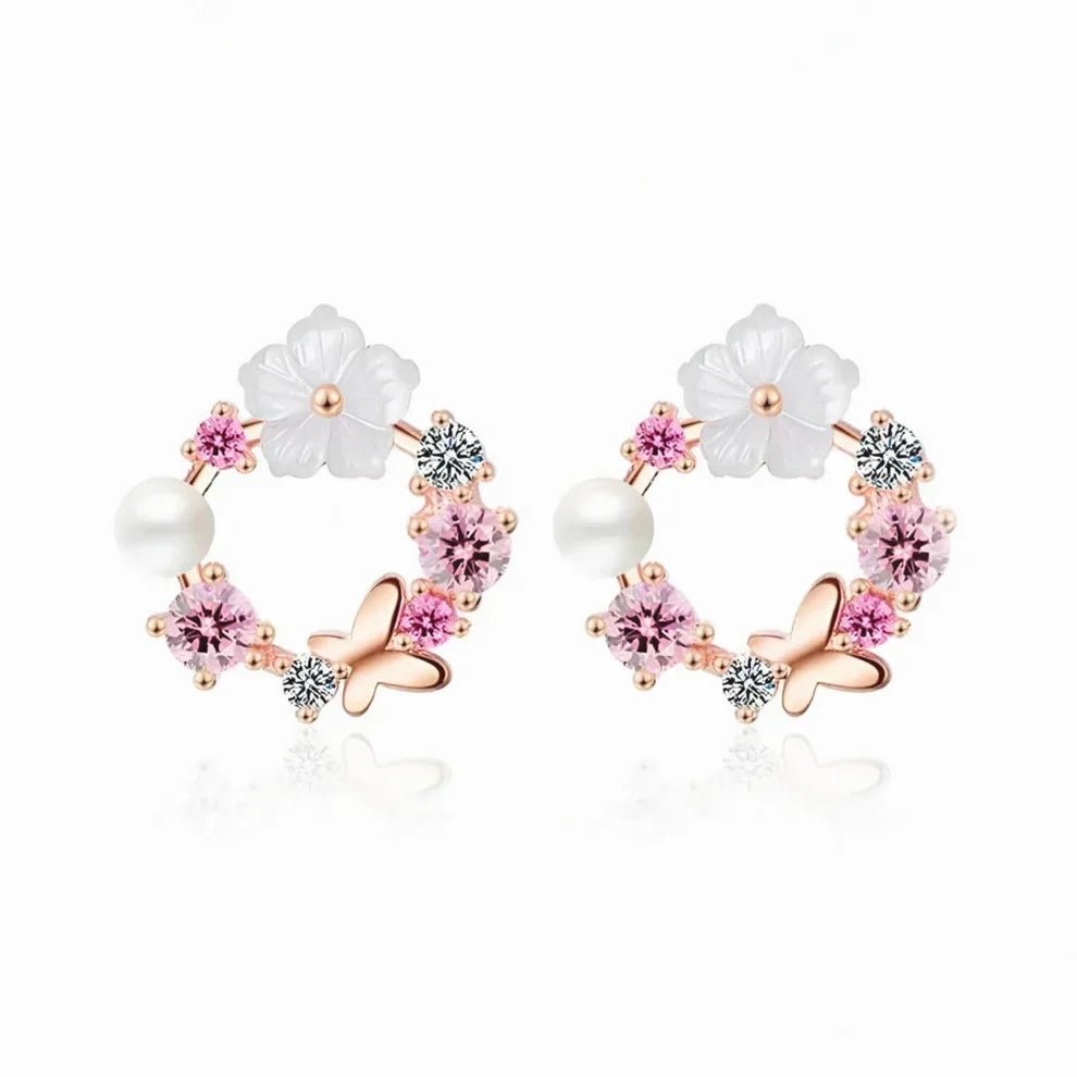 ÉCLAT | Iris™ | Elegante Collar y Pendientes de Flores