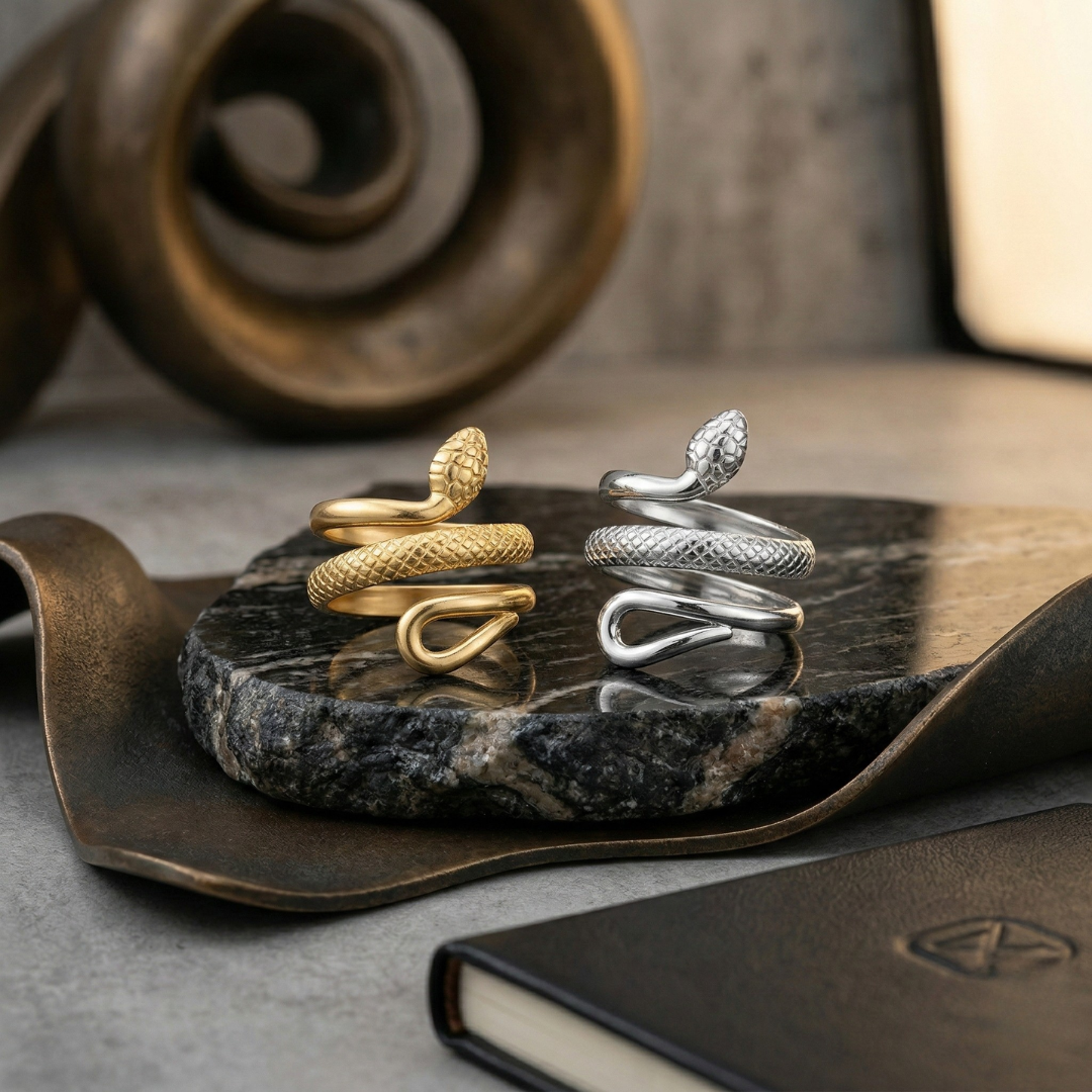 ÉCLAT | Anillo Detallado de Serpiente (Ajustable)