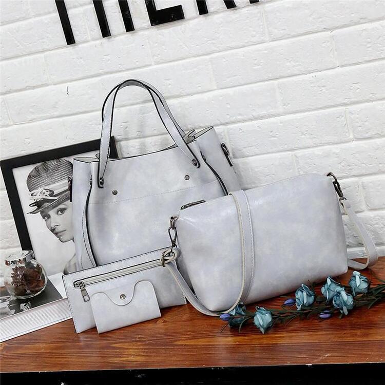 MEZTLI™ – Set Riley de 4 bolsos de cuero vegano vintage