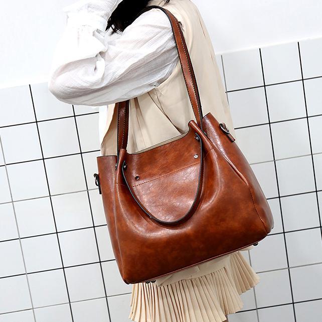 MEZTLI™ – Set Riley de 4 bolsos de cuero vegano vintage