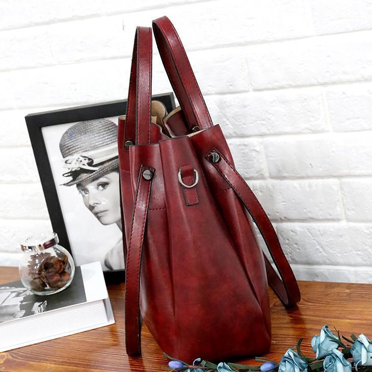 MEZTLI™ – Set Riley de 4 bolsos de cuero vegano vintage