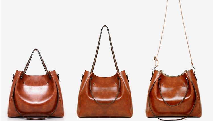 MEZTLI™ – Set Riley de 4 bolsos de cuero vegano vintage