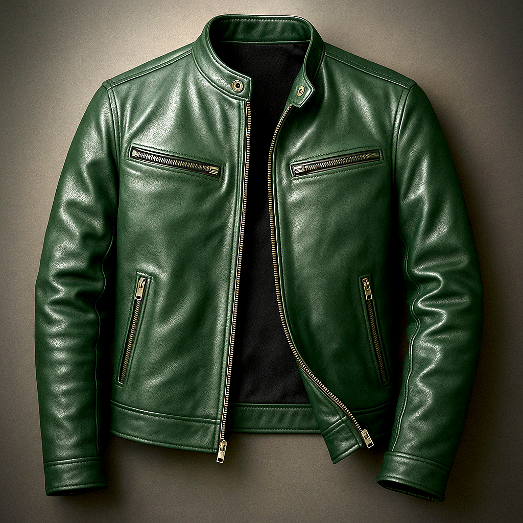 Kaizen | Chaqueta vintage de piel con cremallera