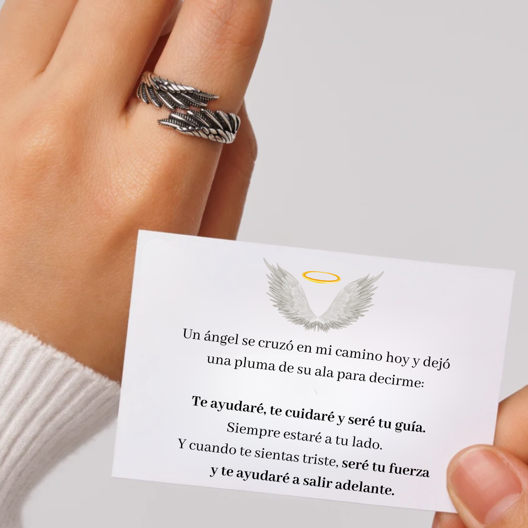 ÉCLAT | Alas De Ángel™ | Anillo Personalizado y Ajustable Con Nombre