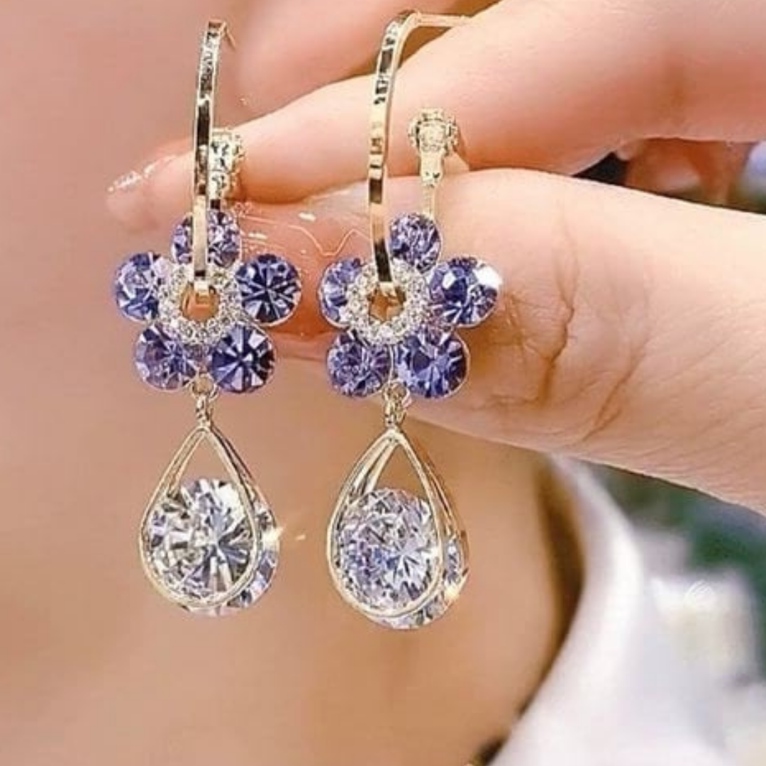 ÉCLAT | Bella™ | Pendientes 'Flor de Amatista' (Oferta 2x1)