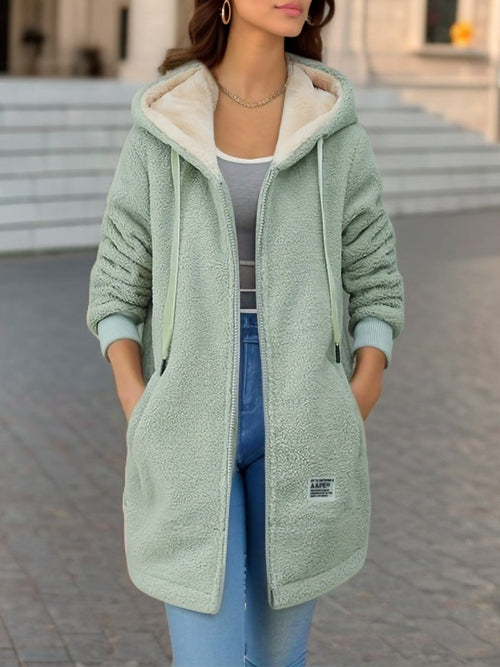 Puños acanalados de la chaqueta Kjersti en verde