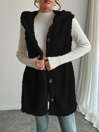 Chaleco Aria en negro, con botones por delante