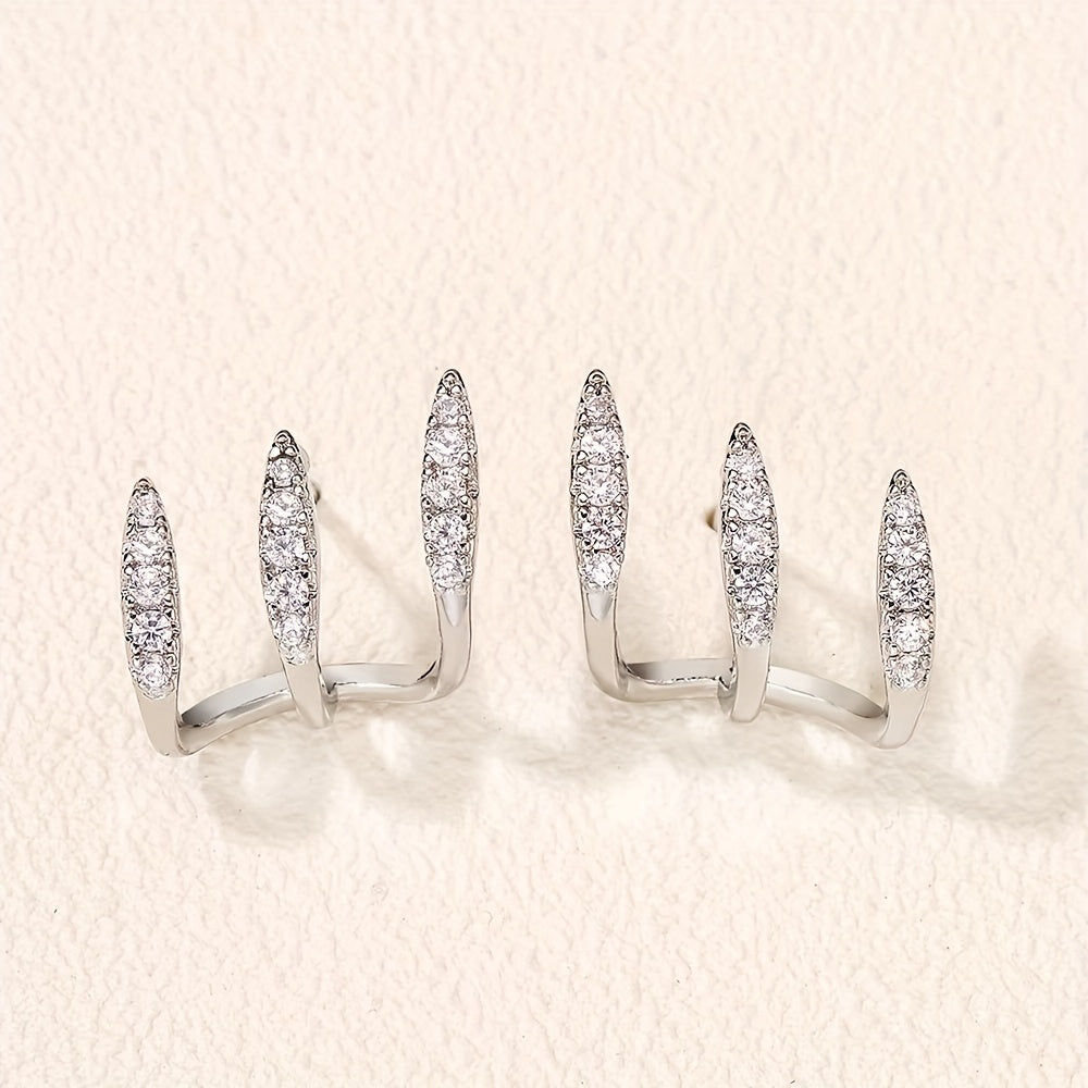 Pendientes Elegantes Strass Tres Garras
