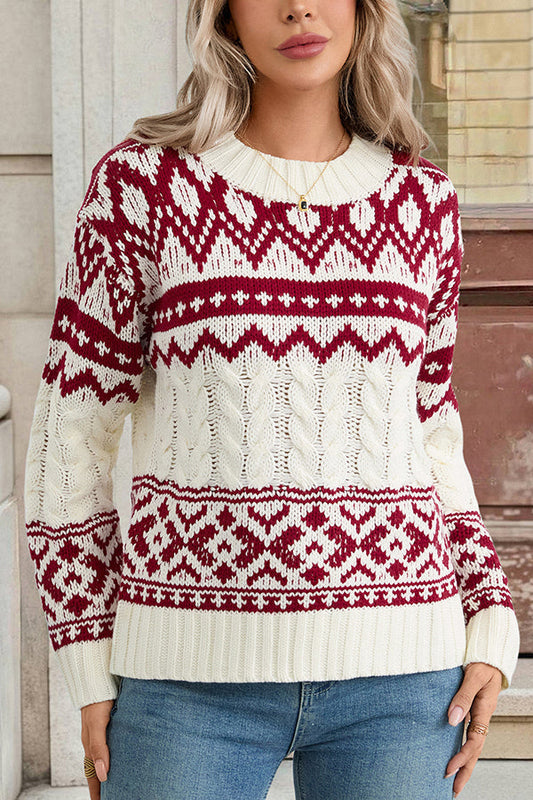 Abrigo de punto con diseño navideño para mujer - Maelinne