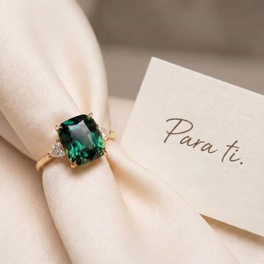 ÉCLAT | Anillo De Oro Con Piedra Preciosa Verde