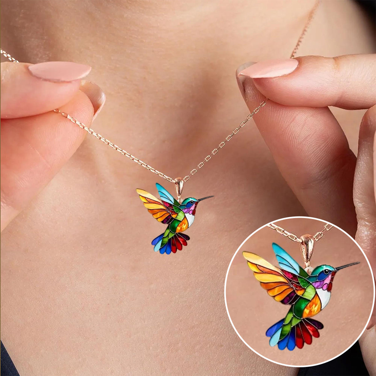 ÉCLAT | Auréa™ | Elegante Collar y Pendientes de Colibrí