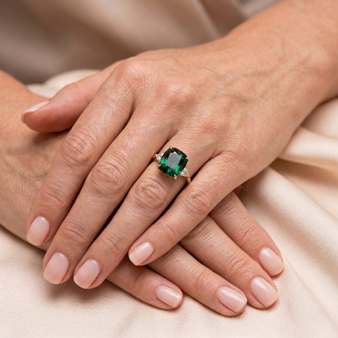 ÉCLAT | Anillo De Oro Con Piedra Preciosa Verde