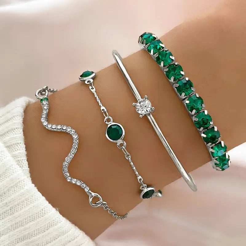 ÉCLAT | Conjunto de Pulseras Esmeralda Pura