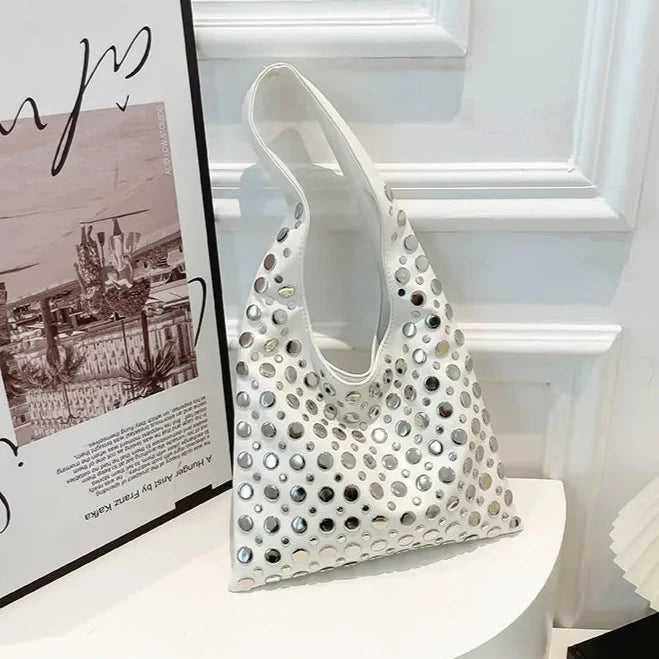 Bolso de hombro con detalles metálicos - Mariela