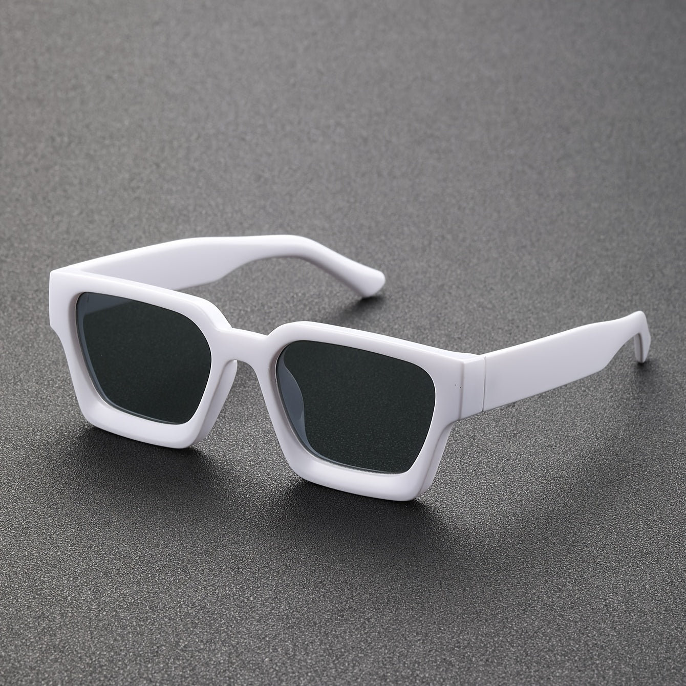 Gafas de sol para mujer blancas y grises - Montura cuadrada gruesa versátil estilo Y2K para hombre
