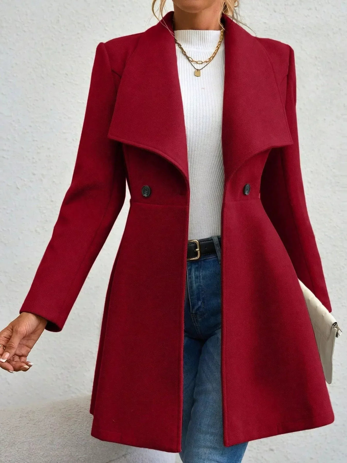 Abrigo largo y elegante para mujer - Evarine