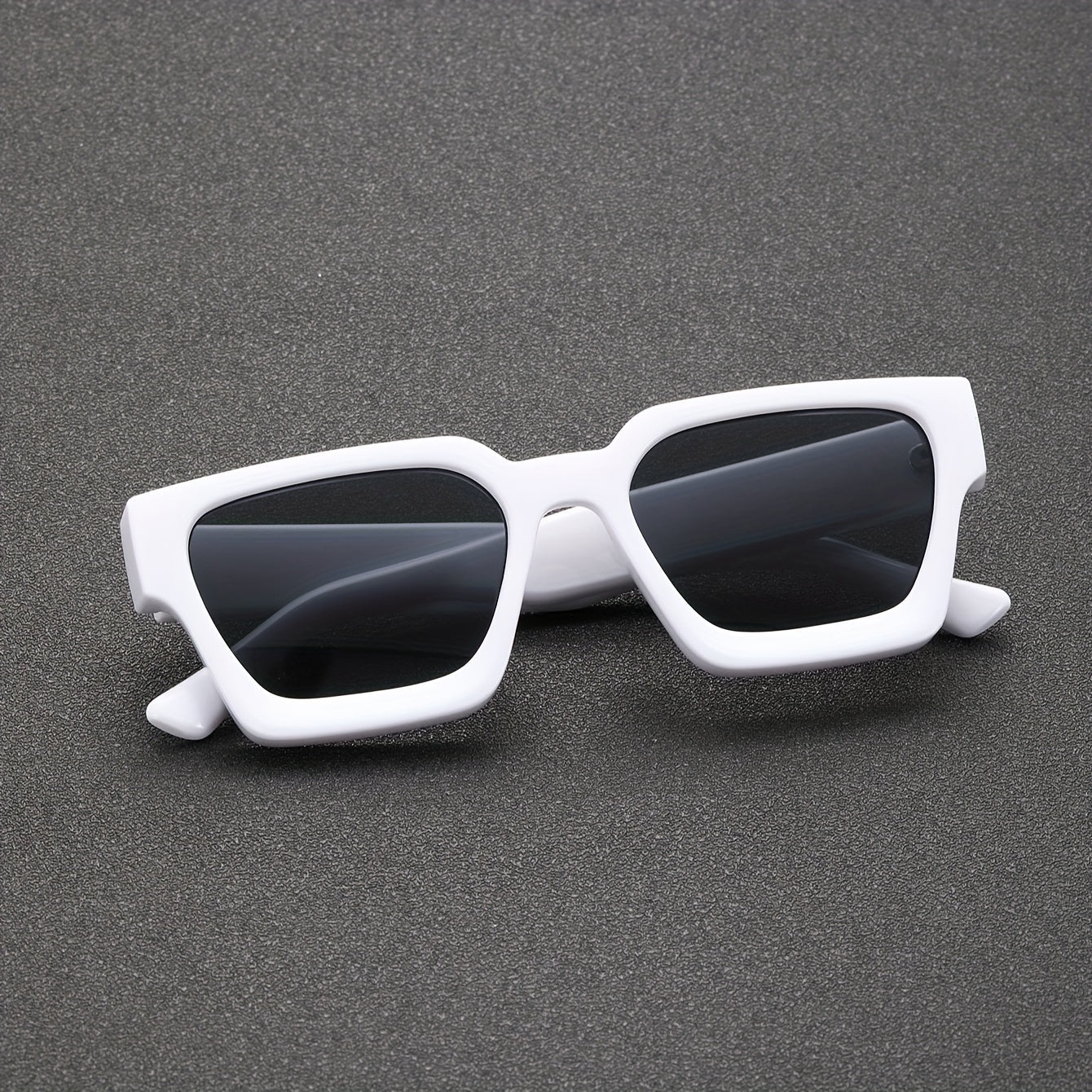 Gafas de sol para mujer blancas y grises - Montura cuadrada gruesa versátil estilo Y2K para hombre