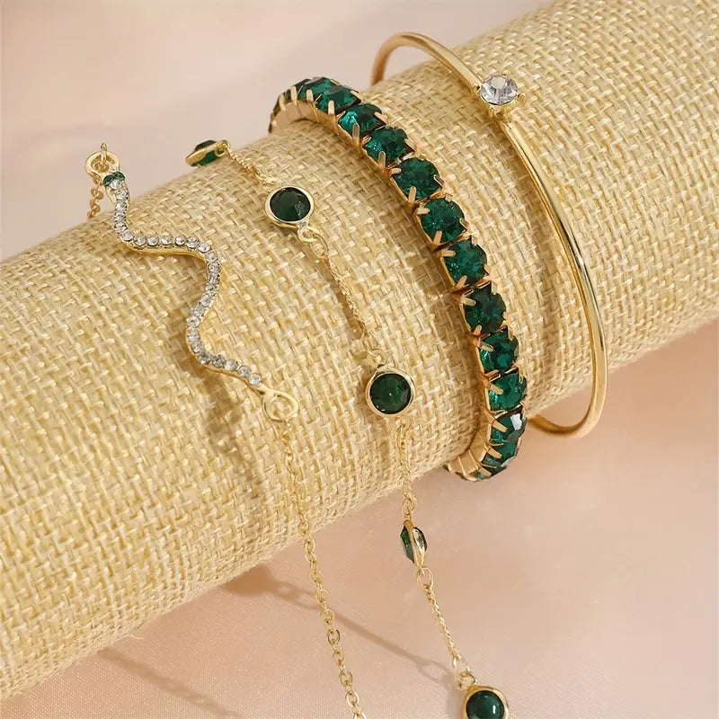 ÉCLAT | Conjunto de Pulseras Esmeralda Pura