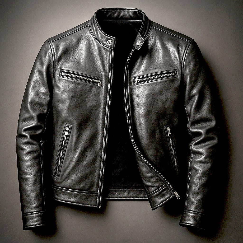 Kaizen | Chaqueta vintage de piel con cremallera