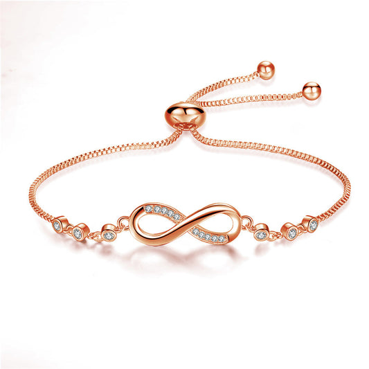 ÉCLAT | Pulsera Ajustable Chic de Oro Rosa Infinito