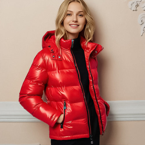 Bolsillo con cremallera de la chaqueta Arianna en rojo