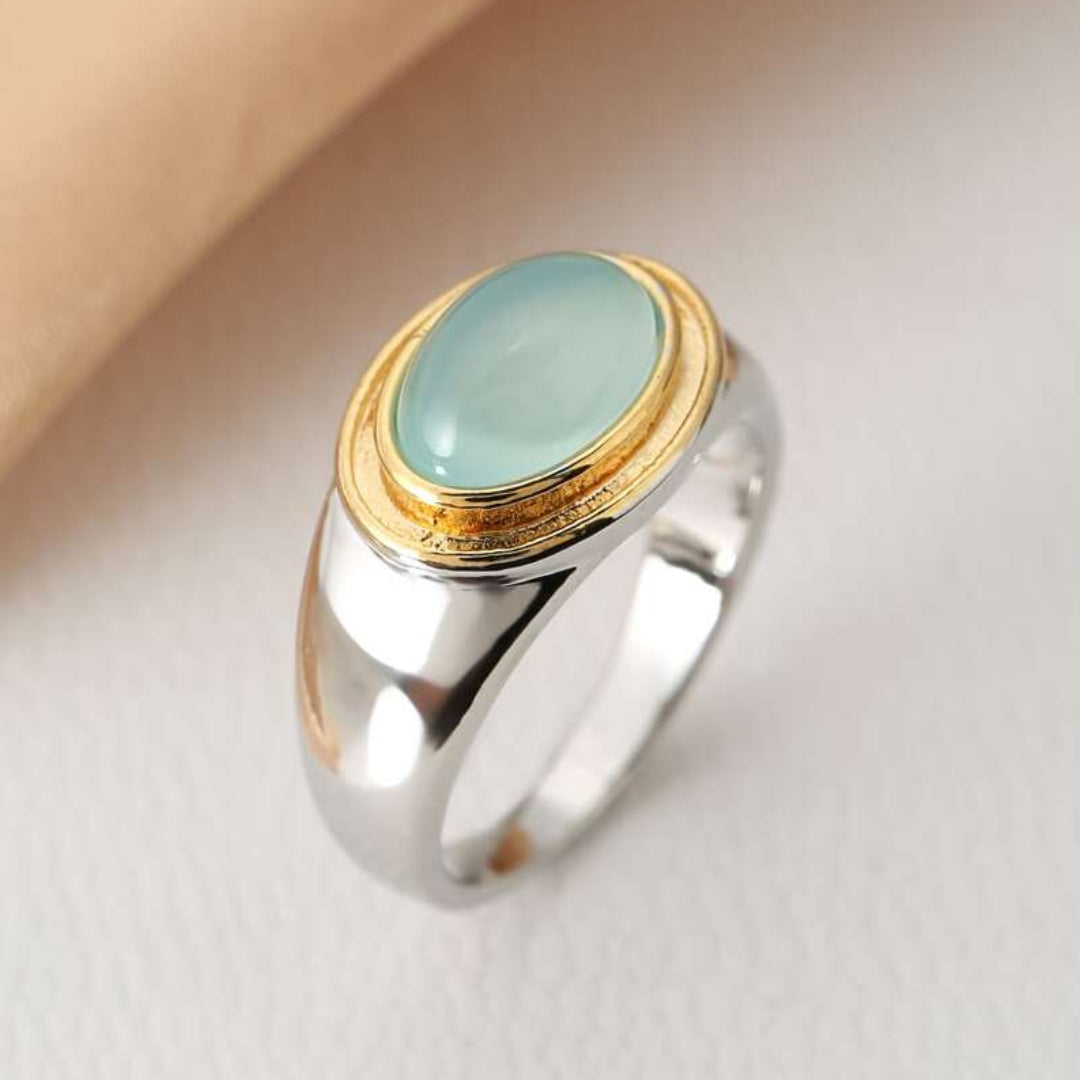 ÉCLAT | Anillo Vintage con Cristal de Luna Verde