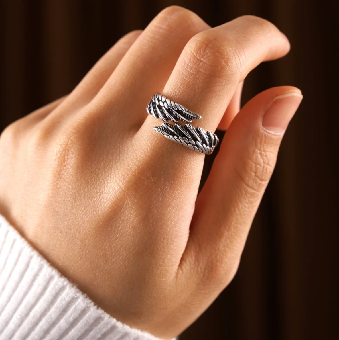 ÉCLAT | Alas De Ángel™ | Anillo Personalizado y Ajustable Con Nombre