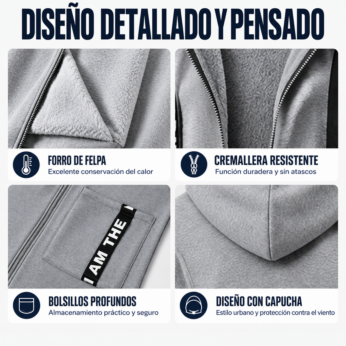 Abrigo sudadera oversize con capucha para mujer