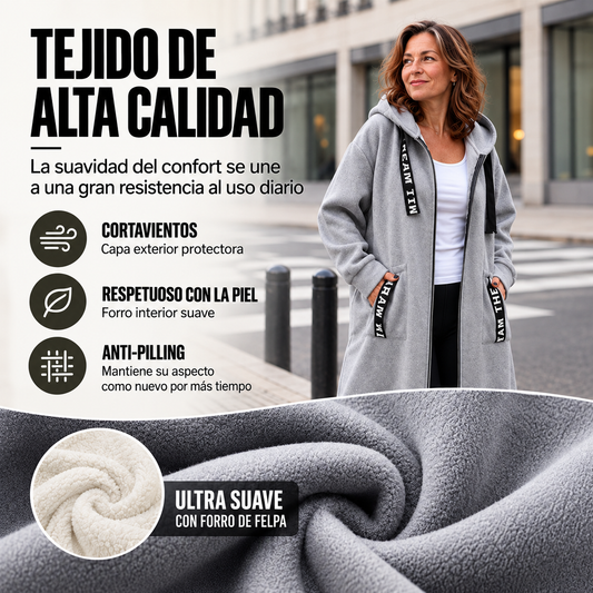 Abrigo sudadera oversize con capucha para mujer