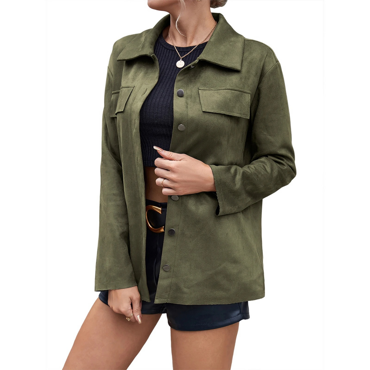 Chaqueta mujer de ante con botones - Valay