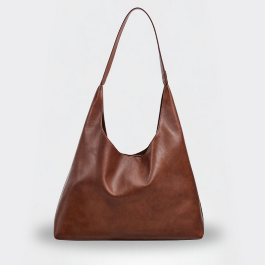 Bolso de hombro grande tipo tote de piel vegana suave - Emma