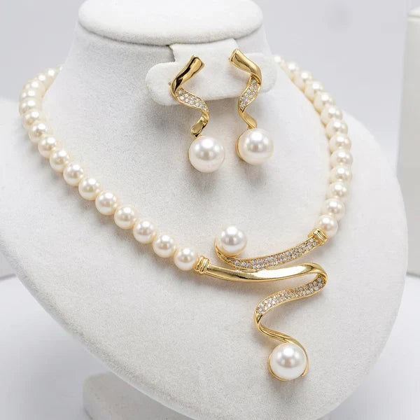 ÉCLAT | Set Collar y Pendientes de Perlas Naturales