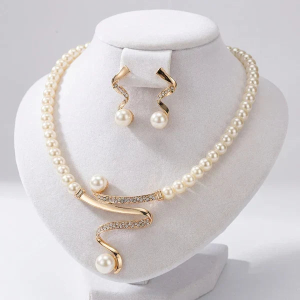 ÉCLAT | Set Collar y Pendientes de Perlas Naturales