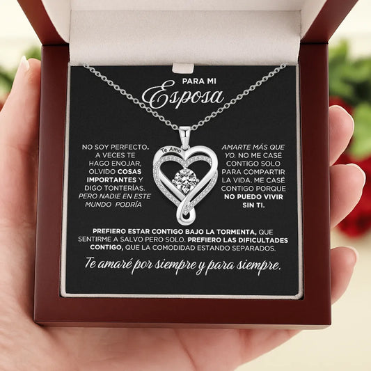 ÉCLAT | Corazón Eterno™ | Collar Grabado Para Esposa