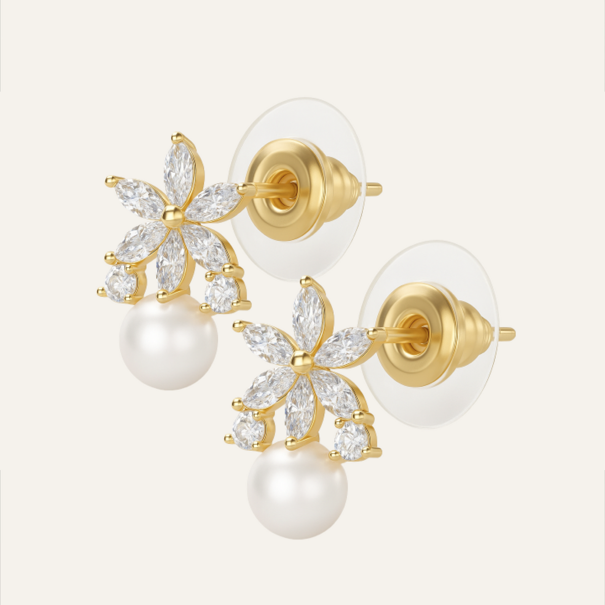 ÉCLAT | Flor De Luz™ | Aretes De Moissanita Con Baño De Oro 18K