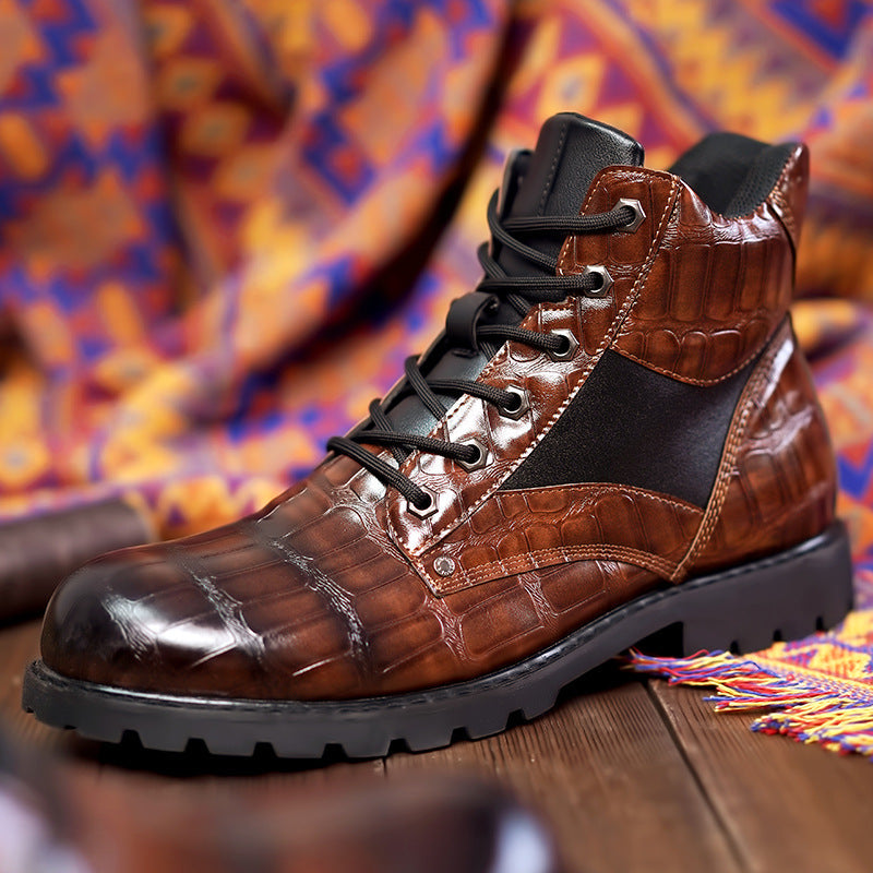 Sierra | Botas de Cuero con Diseño de Cocodrilo