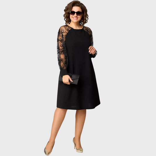 Lauren - Elegante vestido de encaje negro para Mujer
