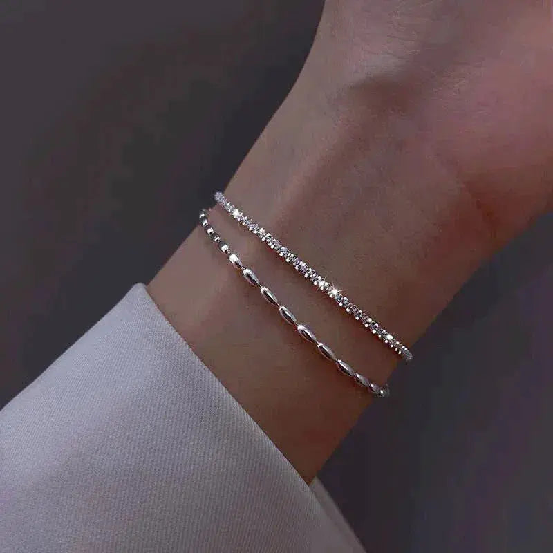 ÉCLAT | Set de Pulseras Elegantes de Plata con Circonitas