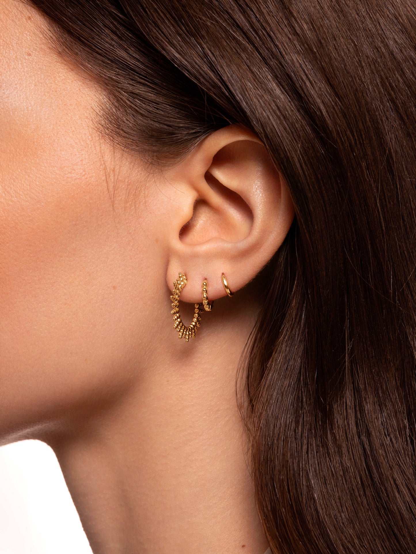 Pendientes Pebbles Sun Baño Oro